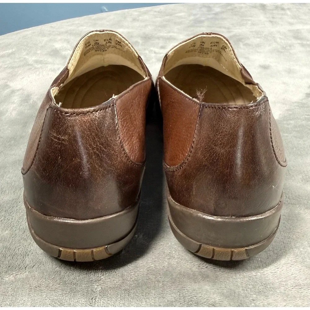 Hush Puppies Loafers Mens 11 Brown Leather Slip On Casual Comfort Shoes
